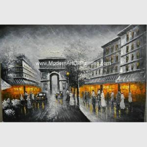 China Canvas Paris Cityscape Paintings , Oil Painting Modern Abstract Art Bars factory