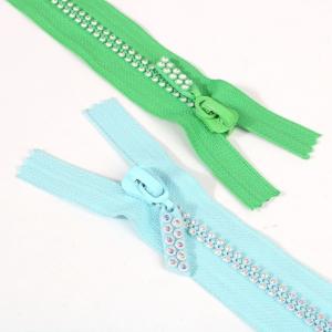 China Green Double Row #3 #5 #8 #10 Diamond Zippers Teeth Run Smoothly factory