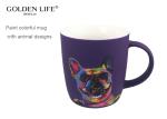 Hot Tea Cocoa Set with Cool Decorative Red Orange Yellow Green Blue Purple Color