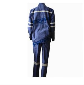 China Navy Blue Cotton Flame Resistant Suit For Welding Industry factory