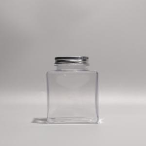 China Square Plastic PET Bottle Juice Bottles Disposable Boba Tea Bottle With Reusable Aluminum Lid factory