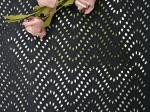 Black Embroidered Eyelet Fabric 100% Cotton Lace Fabric For Dresses