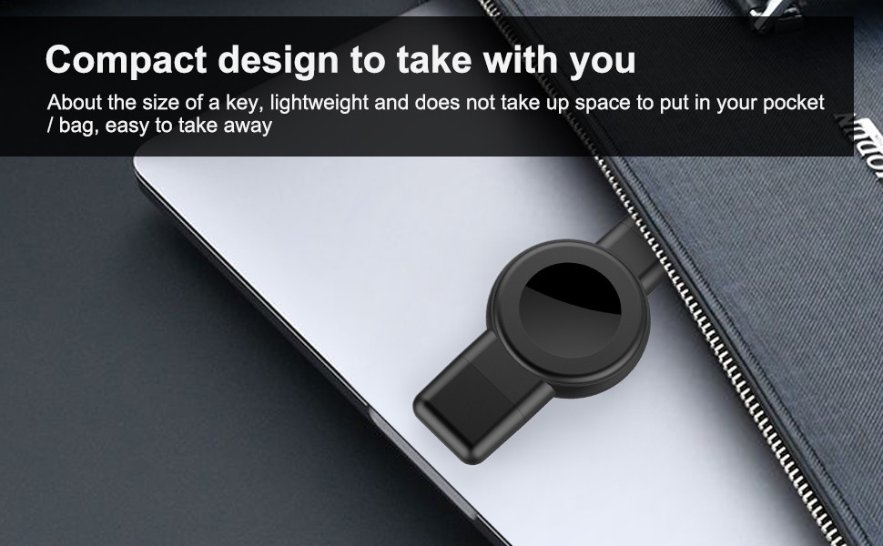 Compact Design Wireless Samsung Apple Watch Charger With USB-A & USB-C Dual-plug
