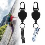 Deyi Badge Reel Heavy Duty Badge Holder Retractable Gear Retractable Cord Black