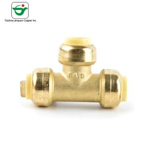 China Lead Free 1''X1''X1'' T Type Connector Copper Push Fit Fittings factory