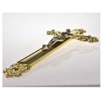 Plastic Jesus Funeral Crucifix In Gold Color OEM / ODM Service Acceptable