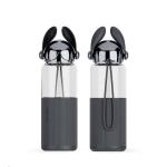 Pink Black Eco Friendly Transparent Drinking Glass Beverage Bottles Tumbler For