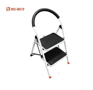 China Durable Steel Step Stool Powder Coated Surface 2 Steps With Plastic Mat factory