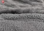 Custom Faux Animal Fur Blanket Gray Knitted wave Embossed Winter Eco - Friendly