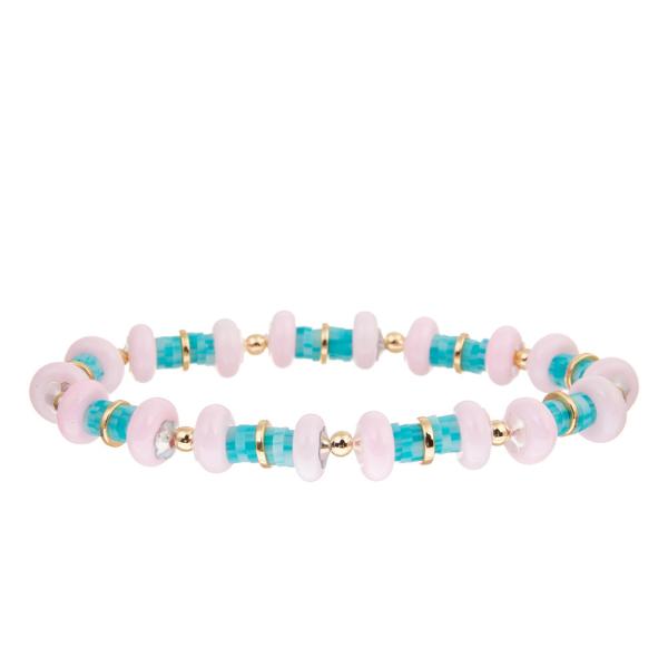 Vinyl Polymer Clay Handmade Bracelet Disc Beads Colorful Bohemian Style for