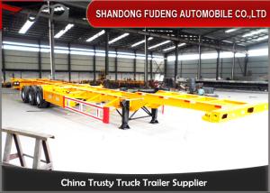 China 40 Ton Payload Tri Axle Skeleton Trailer For 20 Ft / 40ft Containers Transport factory