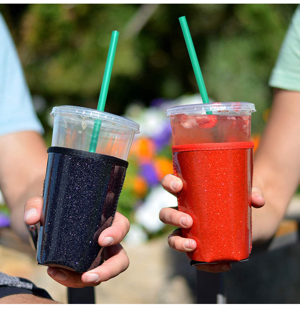 Glitter Insulated Neoprene Iced Coffee Sleeves