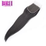 Straight Human Hair Lace Closure With Baby Hair Remy Malaysian All Color