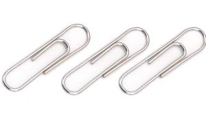 China Office Stationery 100 PCS/Box Zinc Finish 28mm Round Metal Paper Clips factory