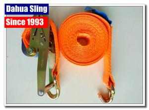 China 10000 Lbs 2&quot; Mini Ratchet Tie Down Straps With Zinc Plated Welded Wire Hook factory
