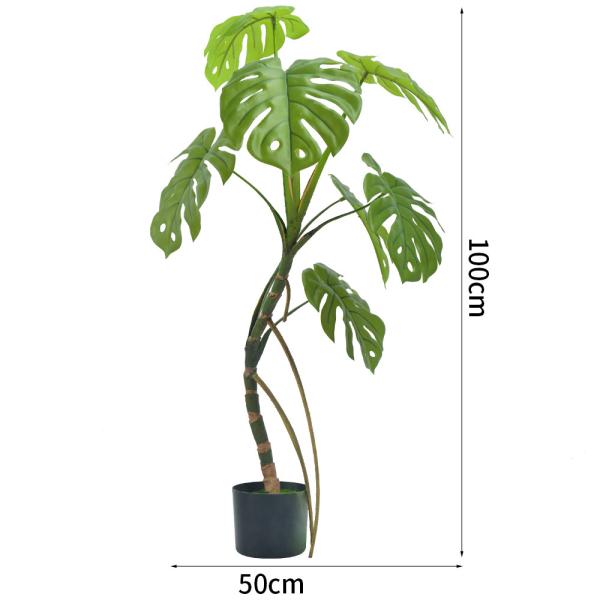 100cm Artificial Landscape Trees Green Monstera Floor Hyperallergic Plants For