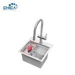 15x15x9cm Single Bowl Handmade House Kitchen Sink With Faucet Stainless Steel