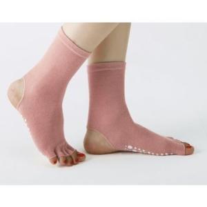 China Custom logo, design open heel cotton anti slip yoga sports socks with open five toes factory