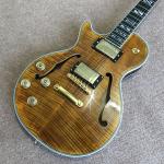 New high quality Custom LP left hand electric guitar, Ebony guitar, Flame Maple