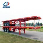 Gooseneck Flatbed 3 Axles 40ft Shipping Container Semi Truck Trailer and Used