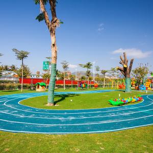 China Shockproof Two Layer EPDM Jogging Track Material Red High Elasticity factory