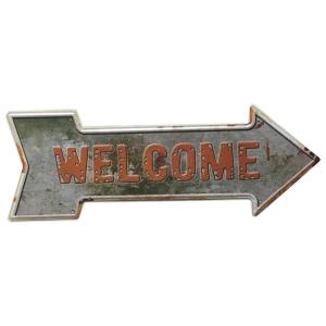 China Closed Tin Sign Design,Vintage Tin Sign,Metal Poster For Retailer Arrow Shape Metal Signs factory