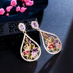 Luxury Female Crystal Zircon Stone Earrings Fashion silver color Earrings