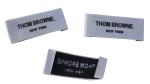Recyclable Clothing Woven Labels White Black Satin Surface Crochet