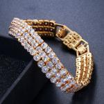 Fashion Square Created CZ Crystal Bangles Bracelets for Ladies Silver Color