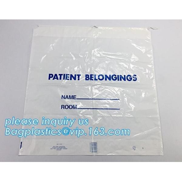 Biodegradable Patient Belonging Bag With Rigid Handle OEM Available, Drawstring