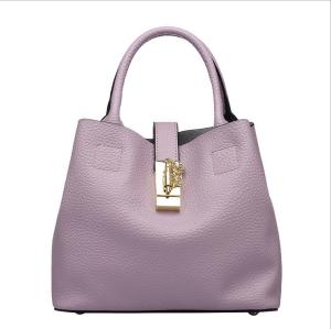 China Womens Drawstring Bags Plain Genuine Leather One Shoulder Bags Soft Bucket High Quality Pink White Summer Colors factory