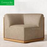 Outdoor Foam Cushion Water-Resistant Fabric Hotel Luxury Teak Outdoor Sofa Set