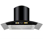 Stainless Steel Glass Arc Chimney Hood Electric Kitchen Range Hood with Low