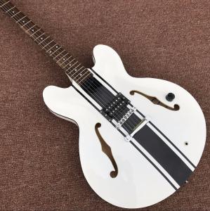 China Hollow body JAZZ electric guitar with white top factory