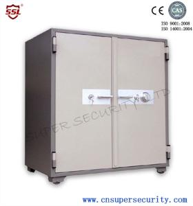 China 540L Locking Points Double Door Fire Resistant Safe Box with 8 Steel Live action Draw Bolts for shares markets factory