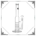 Grace Triple Honeycomb Perc Bong 13'' Clear Straight Tube Glass Smoking Water