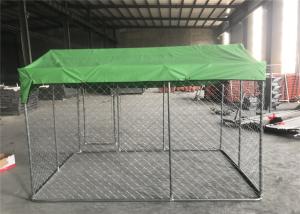 China 7.5ft x 7.5ft x 6ft chain mesh temporary dog kennel fence OD 32mm pipes galvanized steel temp dog fence factory