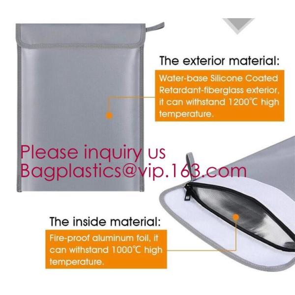 Non-Itchy silicone coated fireproof waterproof bag with zipper 15 x 11 inch,Defender fireproof and water resistant