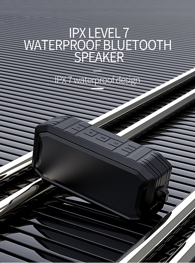 Wide Range Waterproof IPX7 1200mAh Waterproof Bluetooth Speaker
