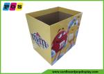 Point Of Sale Retail Cardboard Recycling Bins Display Stand For M&M Candies