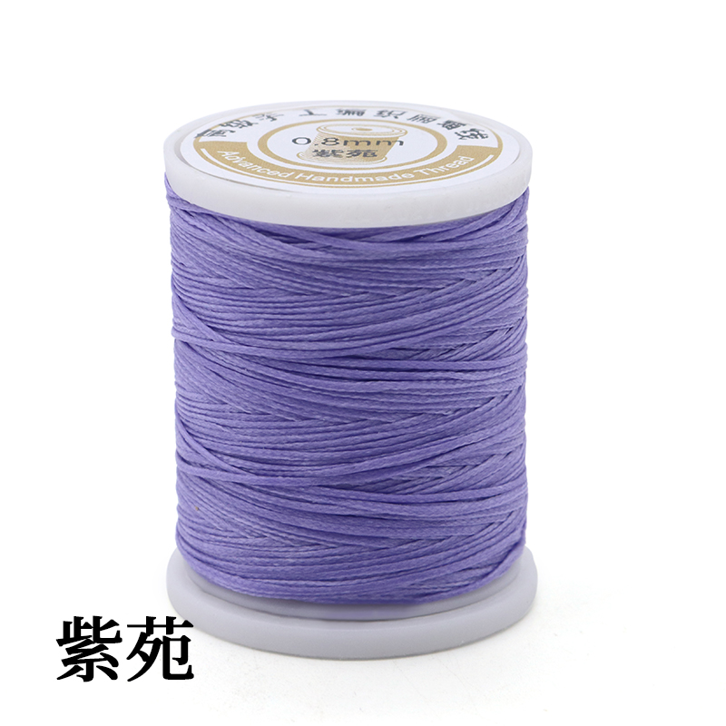 Polyester/ Waxed Material Hand Stitched Leather Thread 0.8mm Flat Wax Thread 50m