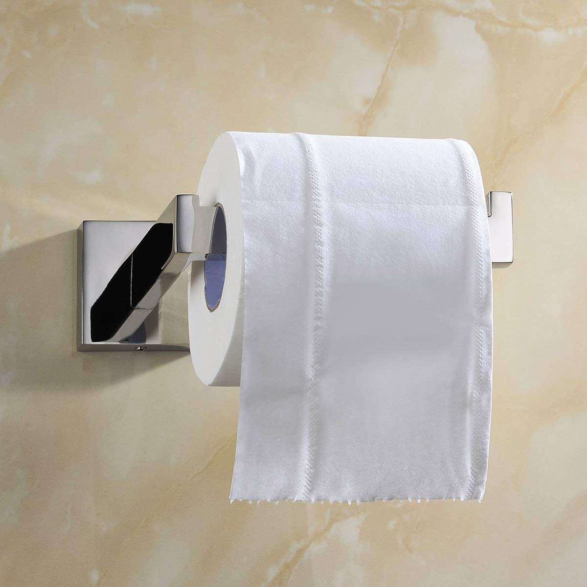 Luxury Bathroom Hardware Accessories Chrome Finished Adhesive Toilet Roll Holder