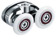 Polished Plastic Butterfly Shower Door Rollers 25mm Sliding Door Ball Bearing