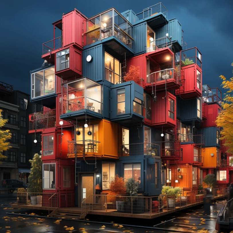 Easy Assemble Prefabricated Detachable Container House with Light Steel Structure Wall