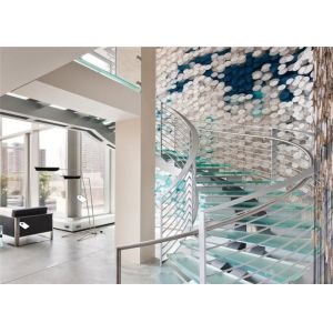 China Modern Curved Basement Stairs Laminated Tempered Glass Luxury Staircase Design factory