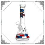 Captain America Glass Smoking Water Pipe 10 Inches Beaker Bong Hookah Pipes