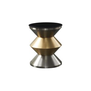 Light Reflecting Hourglass Coffee Table , Brighting Tempered Glass Side Table