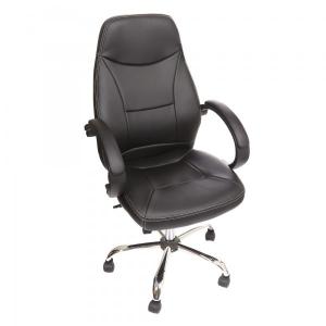 China PU Black Leather China Chrome Office Chair factory