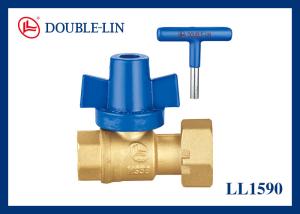 China 1/2&quot; * 3/4&quot; Brass Pex Ball Valve PTFE Seat Lockable Handle factory