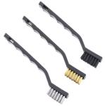 3 Pcs Mini Wire Brush Set Steel Brass Pp Handheld Cleaning Polishing Metal Rust